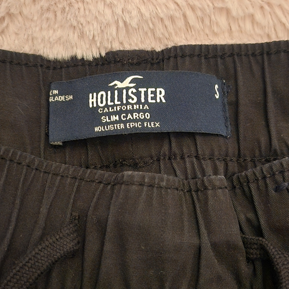 Mens Hollister Slim Cargo Pants - Black